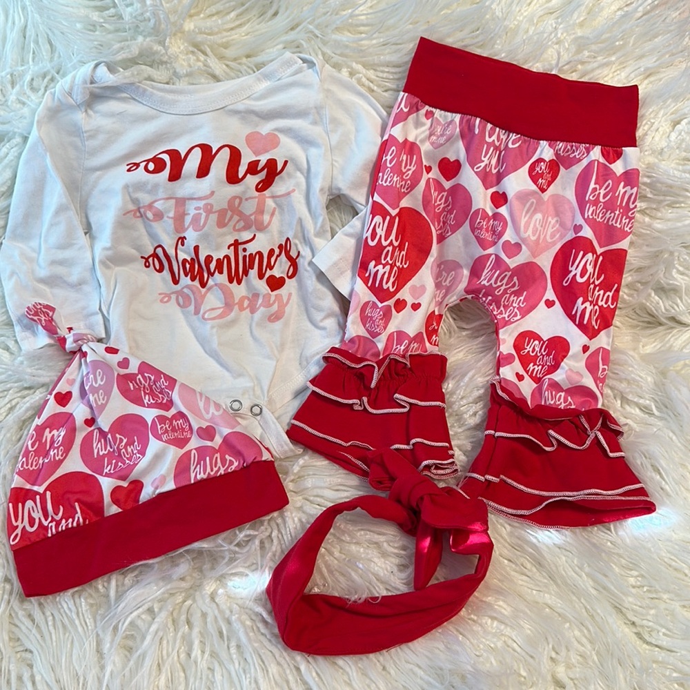 My First Valentine’s Day outfit 0-3 months